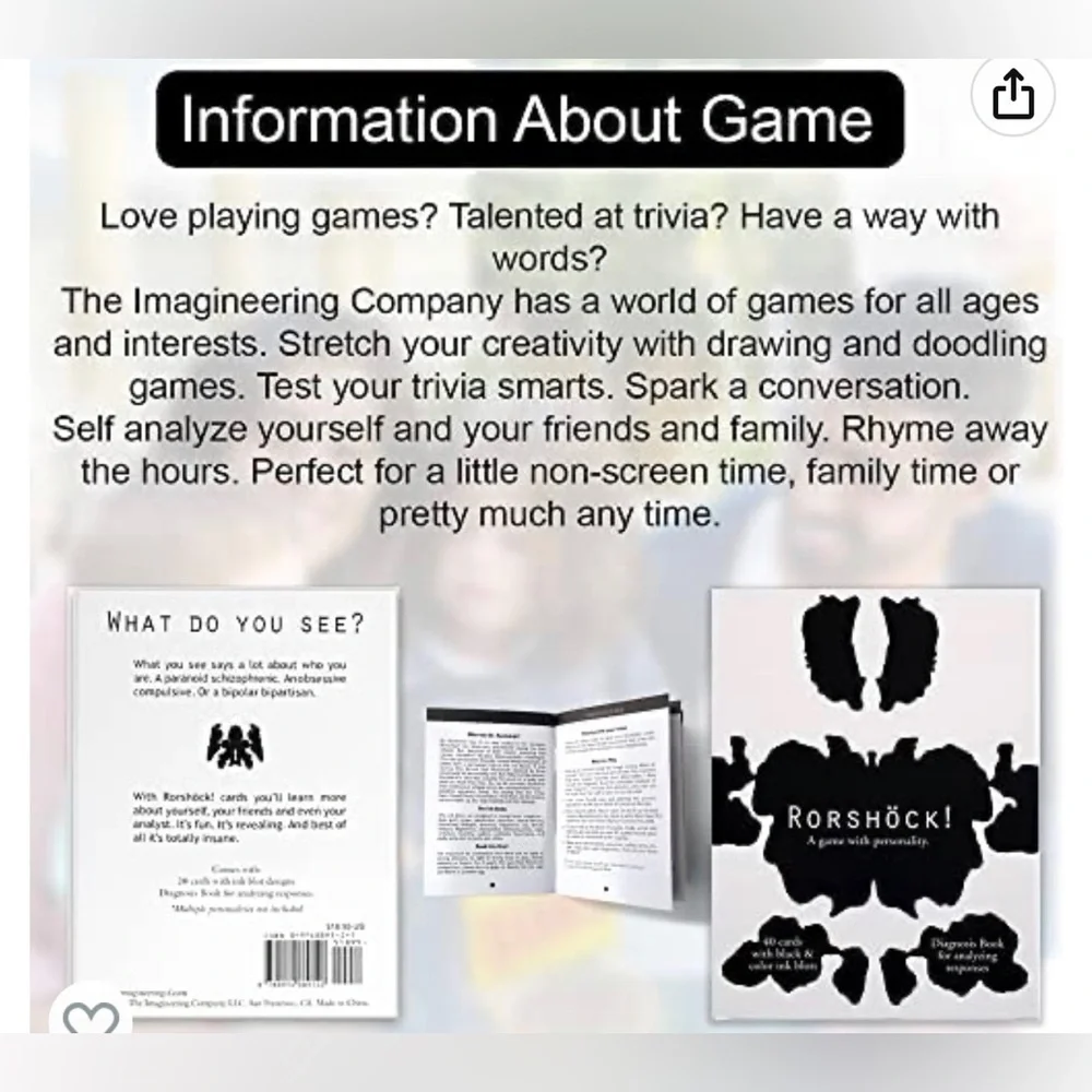 RORSHOCK Personality Testing Card Game - Picture 4 of 4